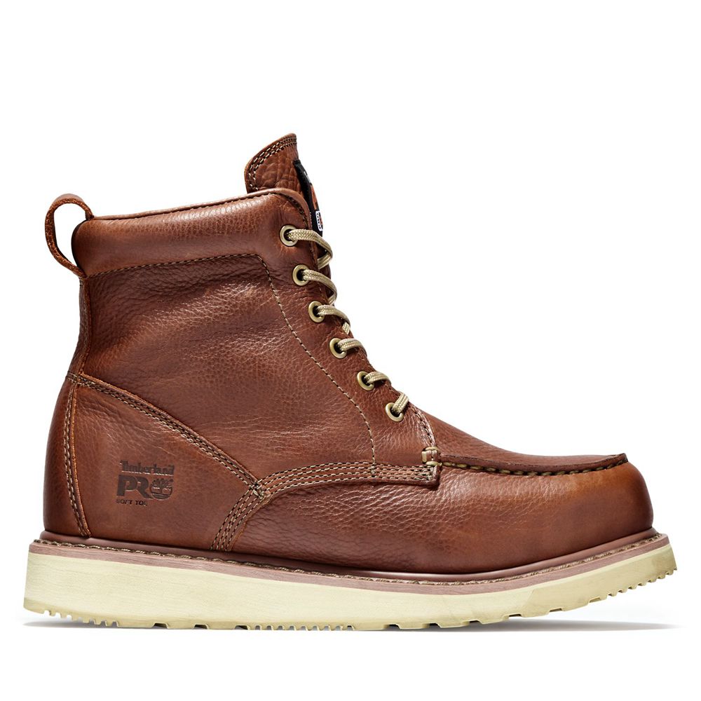 Botas Pro Timberland Hombre Pro 6" Soft Toe Wedge Marrones - Chile HQC-459172